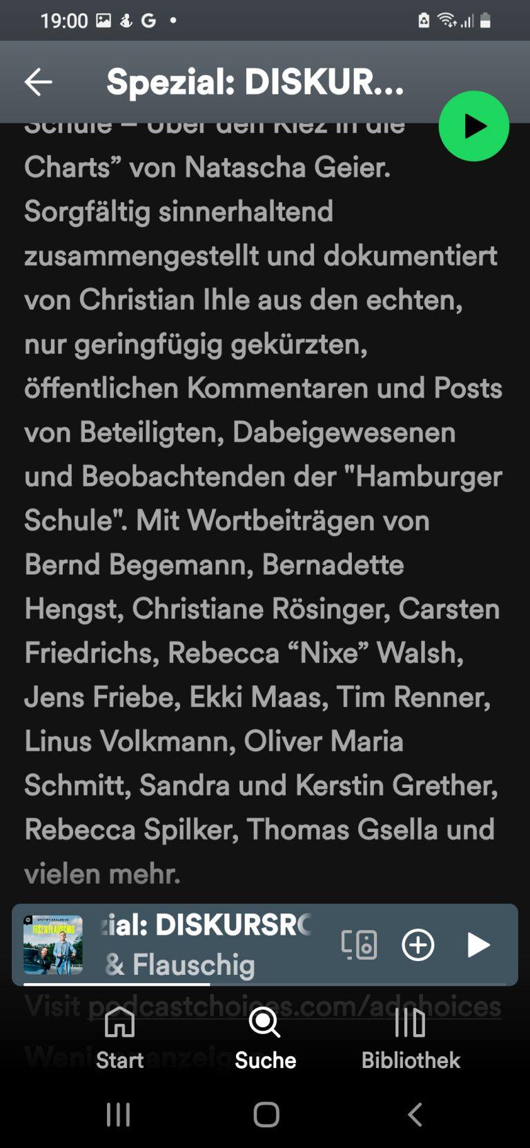 "Hamburger Schule Gate" beim Fest & Flauschig Podcast von Schulz & Böhmermann Ich brauche eine